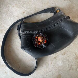 Unique Recycled Tire Shoulder Purse Decorative Accents